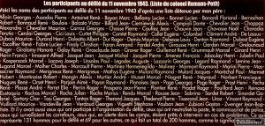 Liste de ceux qui ont défilé le 11 novembre 1943 à Oyonnax