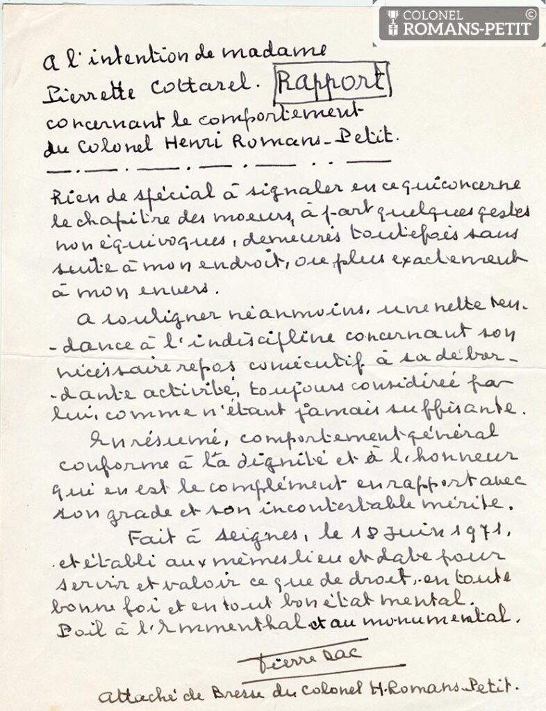 attestation Pierre Dac à Romans-Petit
